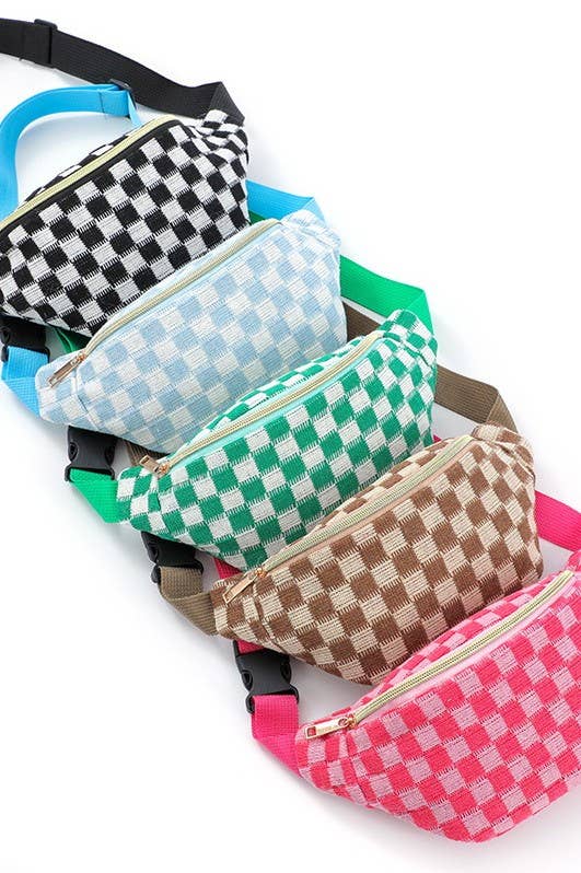 CHECKERED FANNY BAG WAIST CROSSBODY SLING BAG