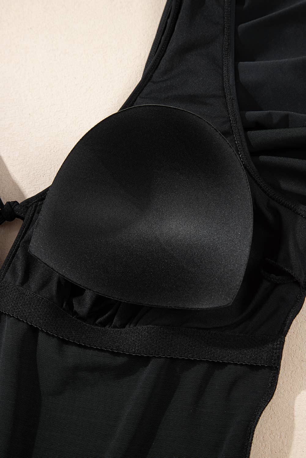 Ruffled Sleeve Lace-up V Neck Plus Size One Piece Swimsuit