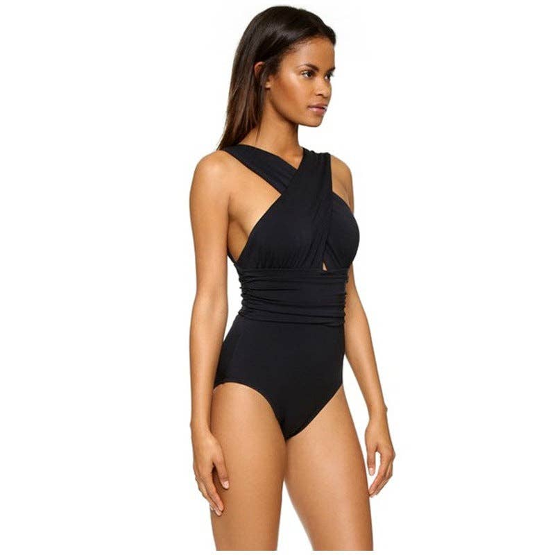 V-Neck Cross One-Piece