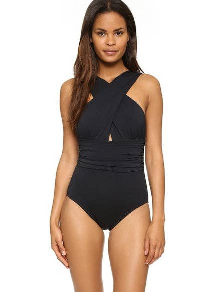 V-Neck Cross One-Piece