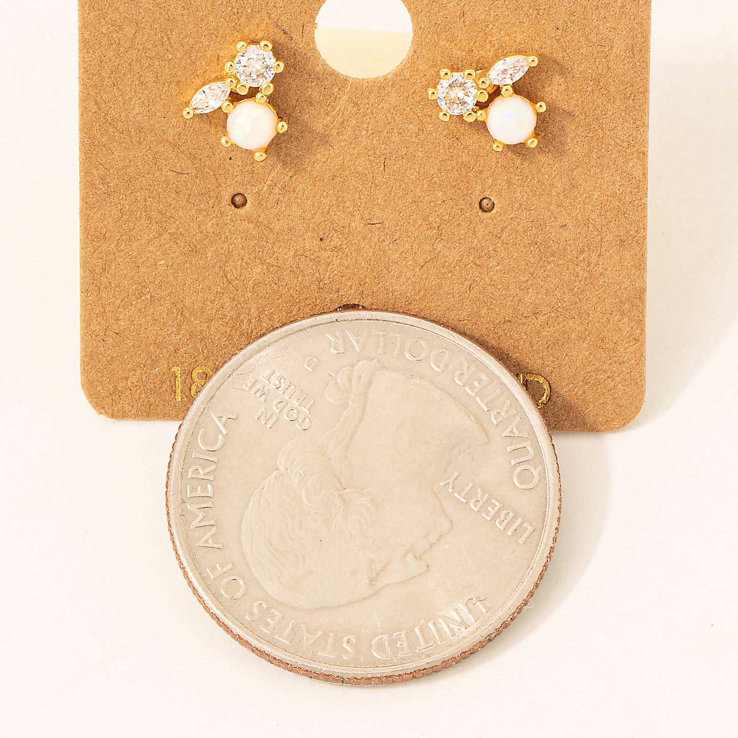 Mini Triple Rhinestone Stud Earring