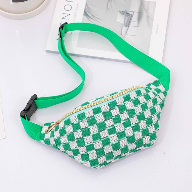 CHECKERED FANNY BAG WAIST CROSSBODY SLING BAG