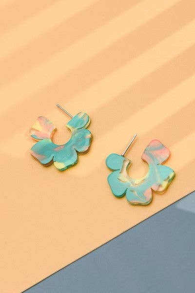Multi Colored Flower Acrylic Earrings