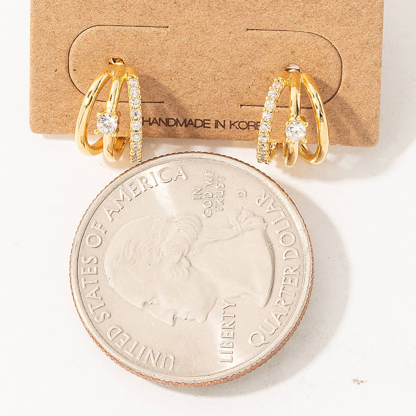 Pave Layered Hoop Huggie Earrings