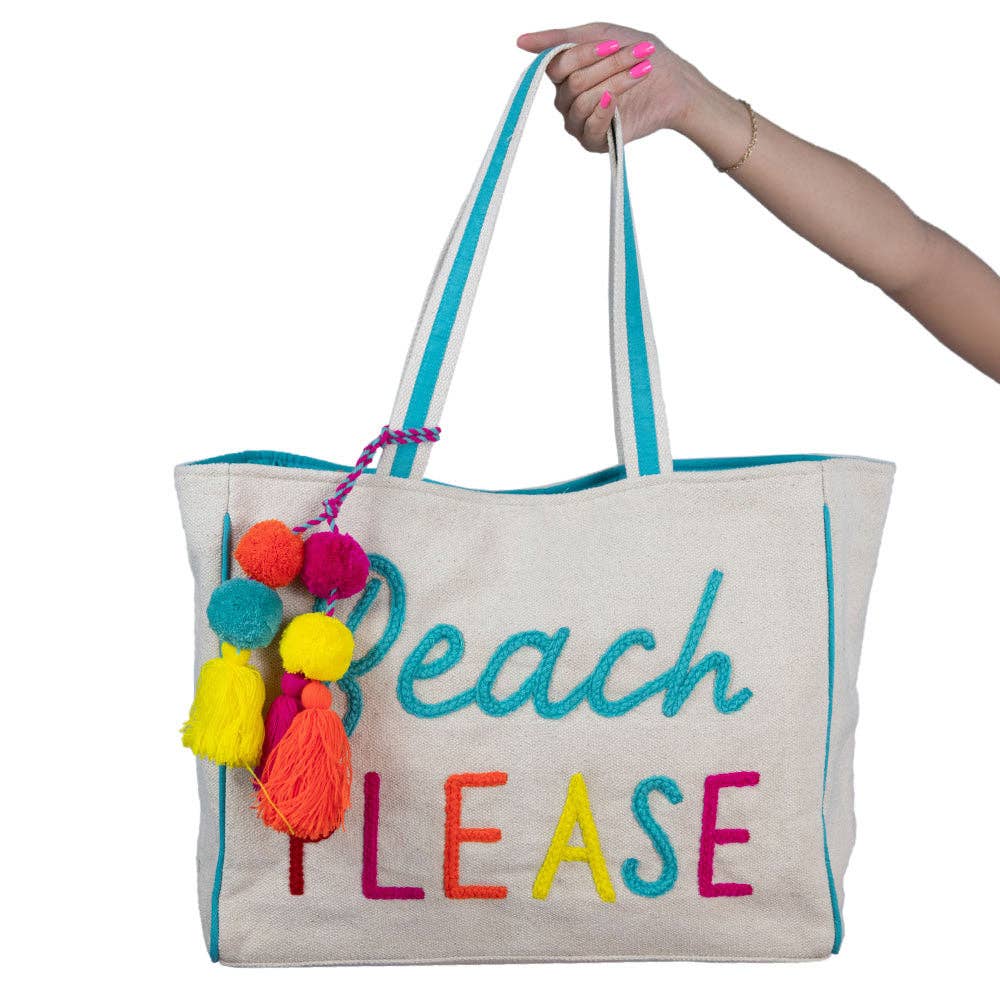 Beach PLEASE Canvas Tote Bag