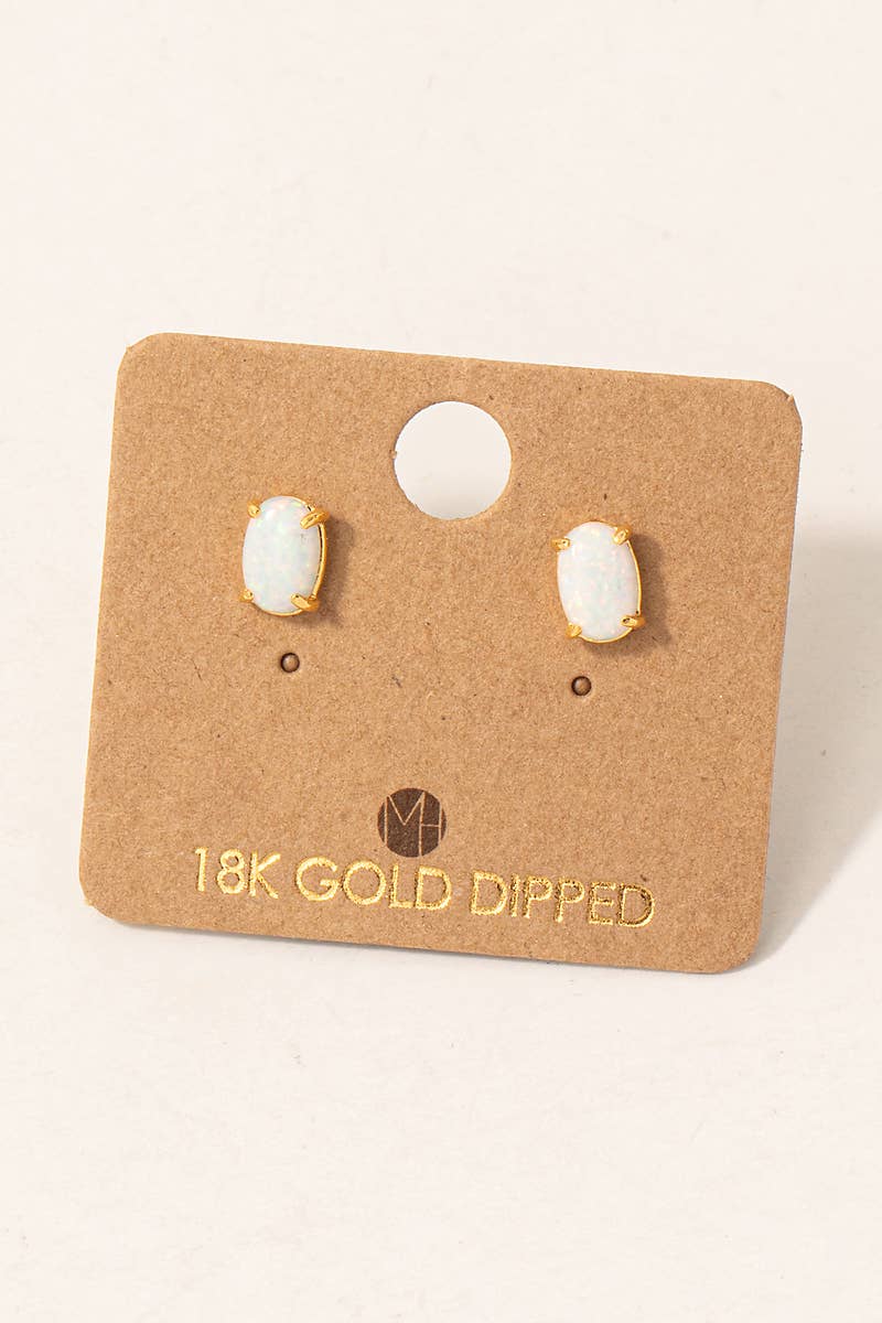 Opal Stone Stud Earrings