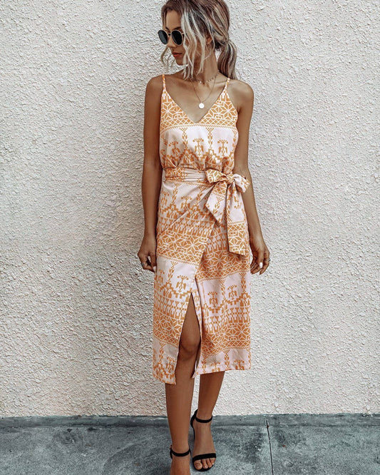 Orange Resort Wrap Dress