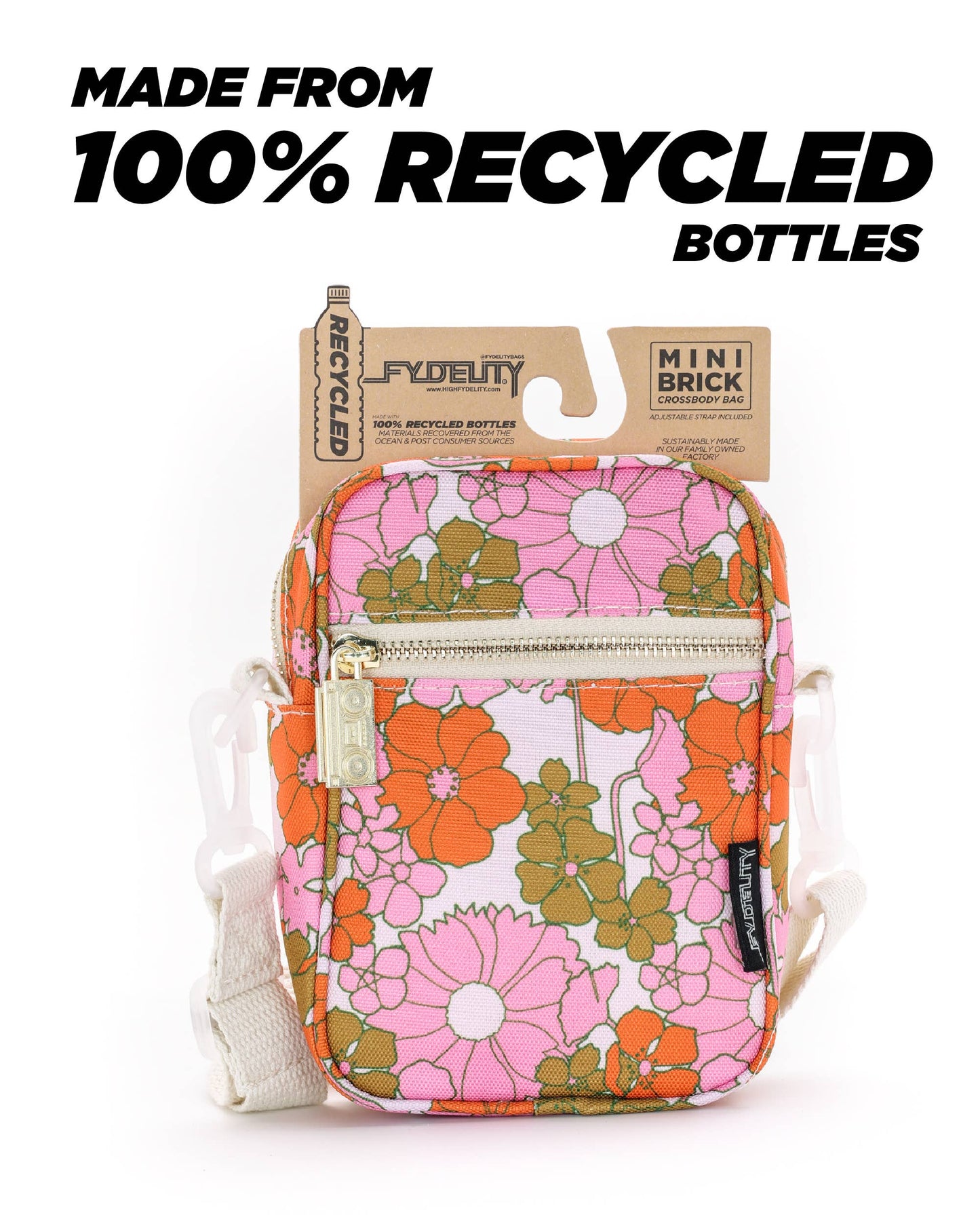 Mini Brick Bag- Floral Red Pink