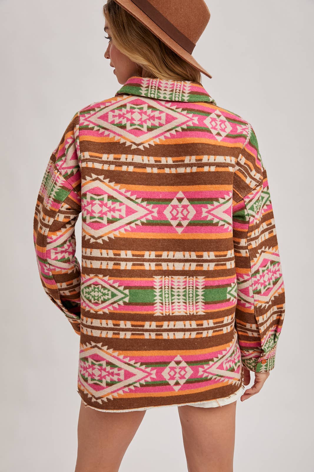 Geometric Surf Shacket Pullover