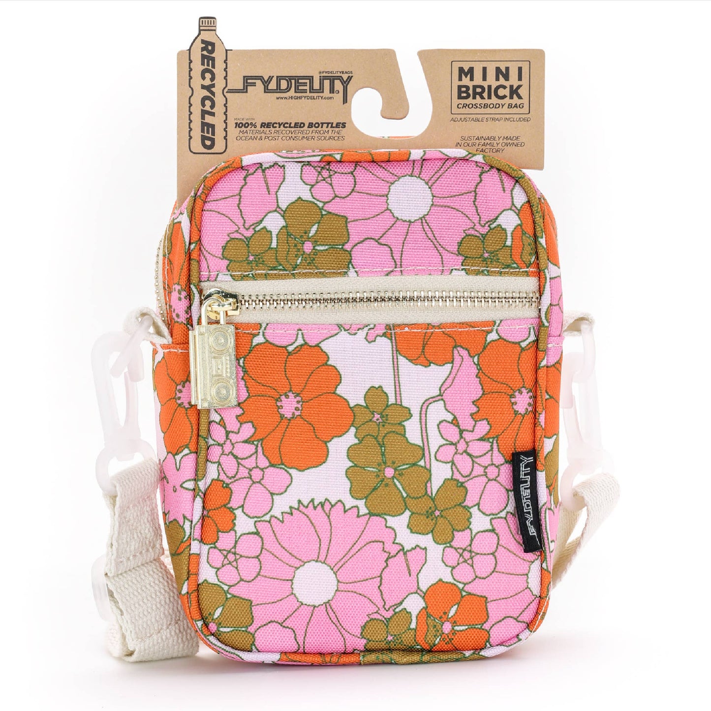 Mini Brick Bag- Floral Red Pink