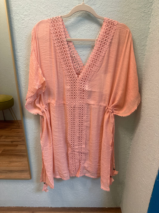 Coral Woven Coverup