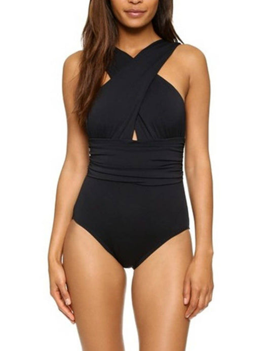 V-Neck Cross One-Piece
