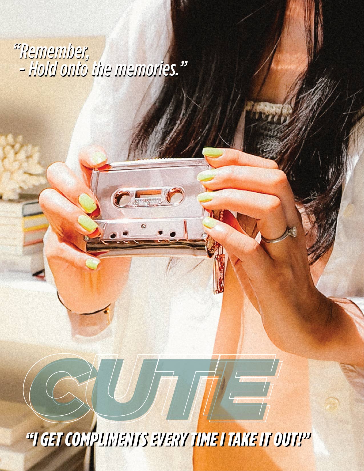 Retro 80s Cassette Tape Wallet- Rose