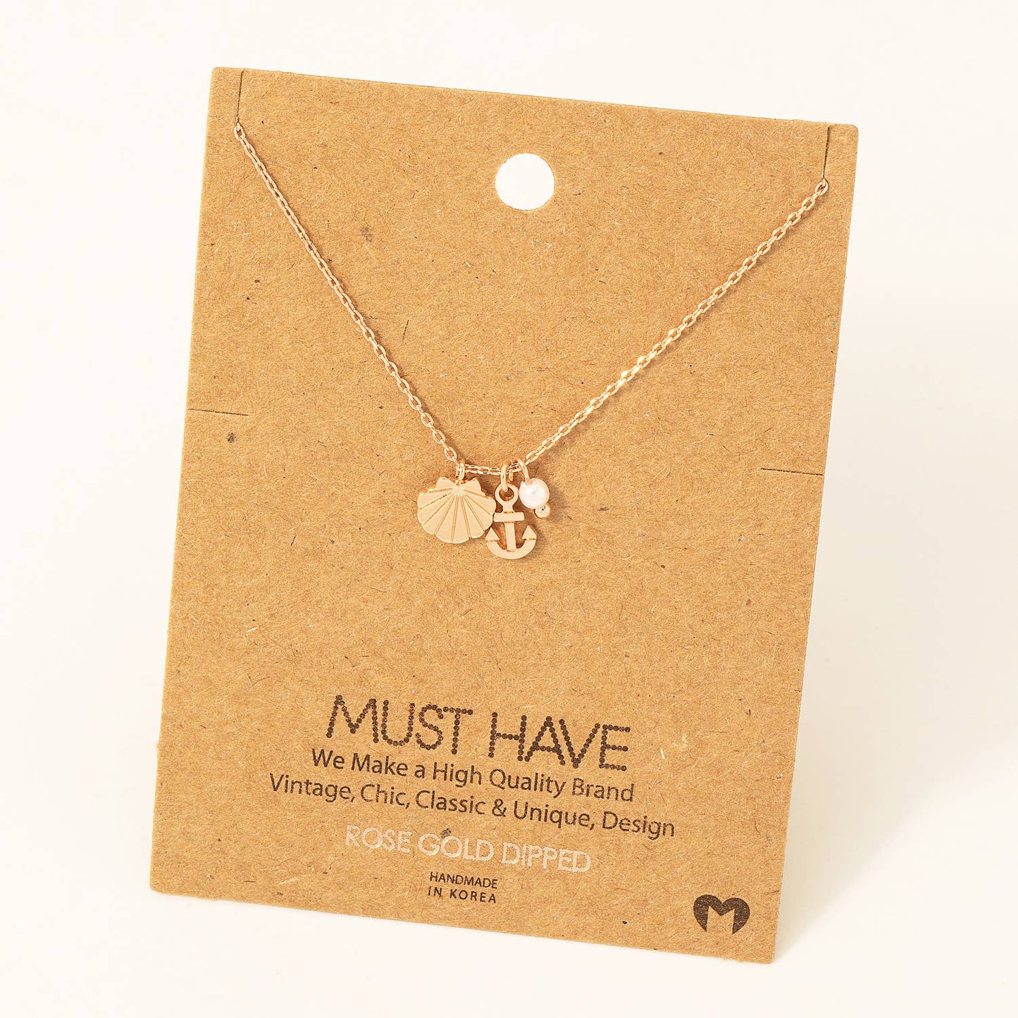 Gold Dipped Sea Charms Chain Necklace