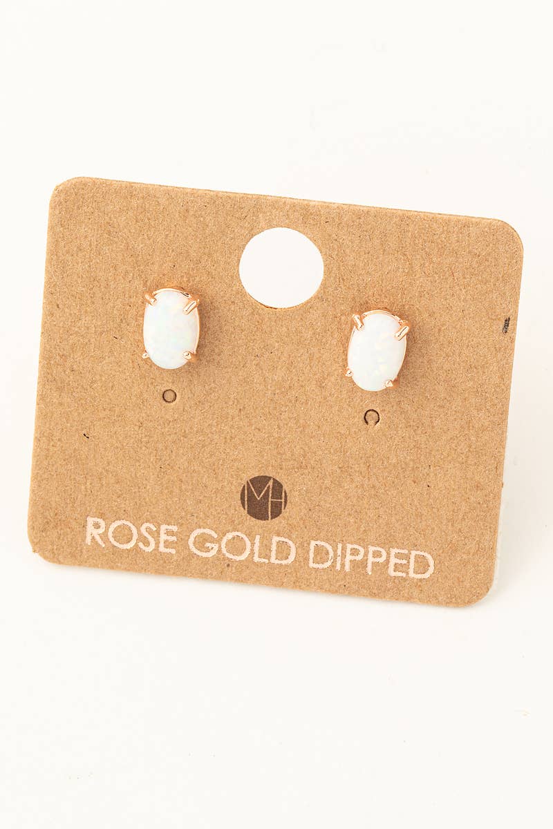 Opal Stone Stud Earrings