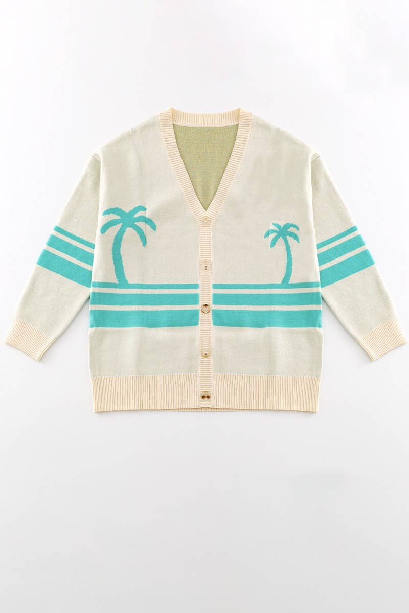 Ocean Sunset Retro Knit Cardigan