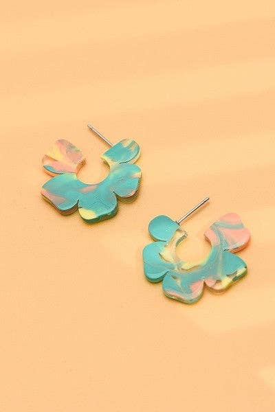 Multi Colored Flower Acrylic Earrings