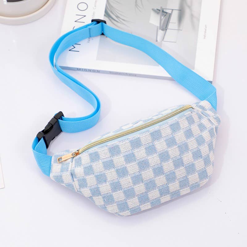 CHECKERED FANNY BAG WAIST CROSSBODY SLING BAG