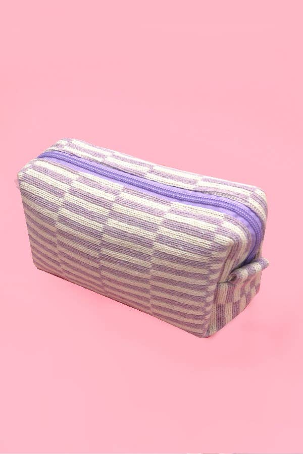 CHECKER MAKEUP COSMETIC POUCH BAG