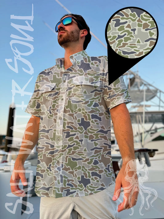 Salt Water Soul TX Sand Camo Fishing Shirt