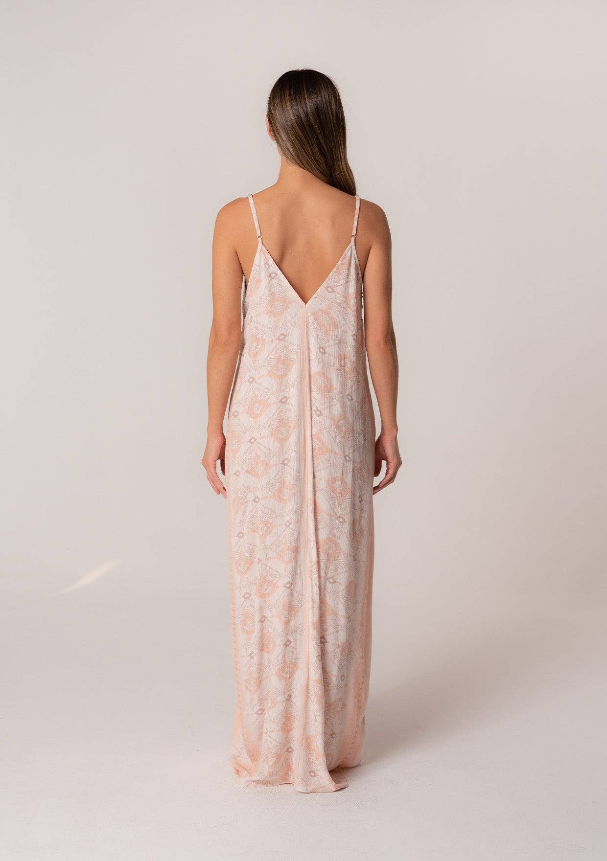 Bohemian Spaghetti Strap V Neck Maxi Dress