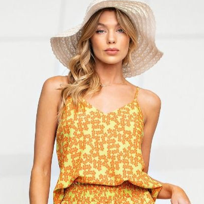 Retro Floral Printed Camisol Top