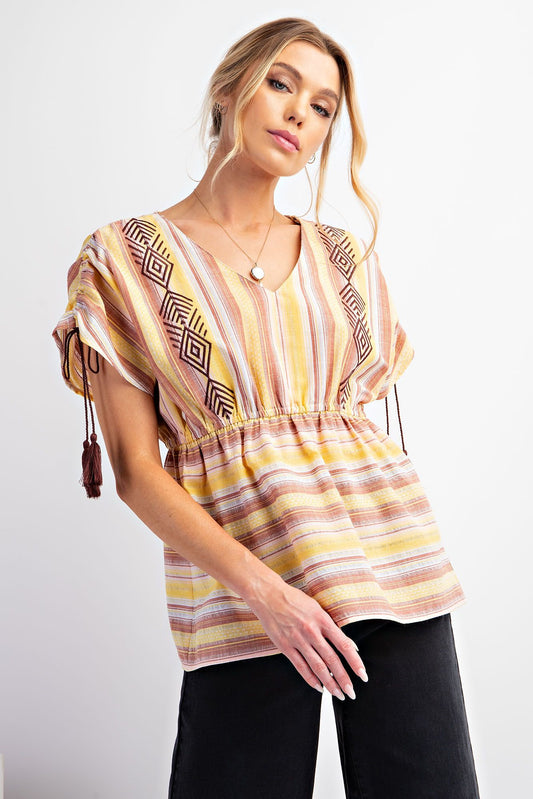 Striped Peplum Top